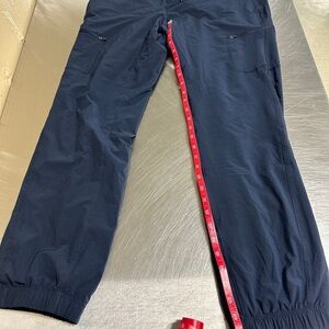 Eddie Bauer Insulated Blue Cargo Pants with Elastic Waist and Cuffs